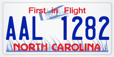 NC license plate AAL1282