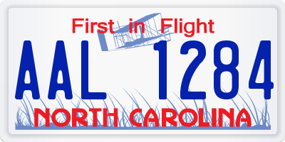 NC license plate AAL1284