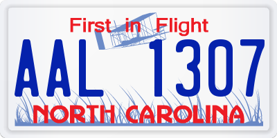 NC license plate AAL1307