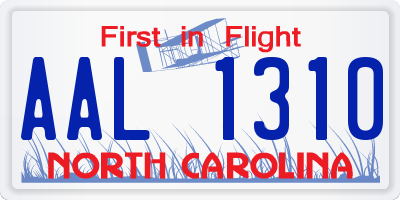 NC license plate AAL1310
