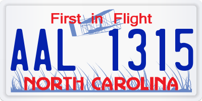 NC license plate AAL1315