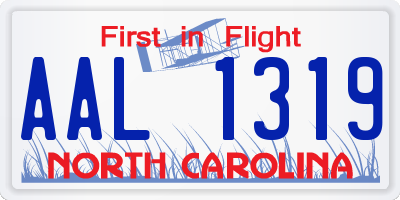 NC license plate AAL1319