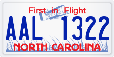 NC license plate AAL1322