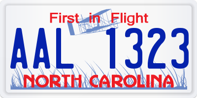 NC license plate AAL1323