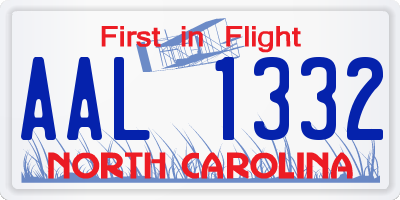 NC license plate AAL1332