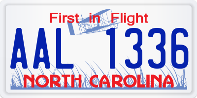 NC license plate AAL1336