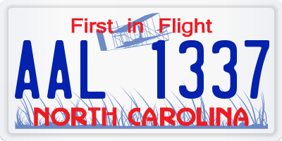 NC license plate AAL1337