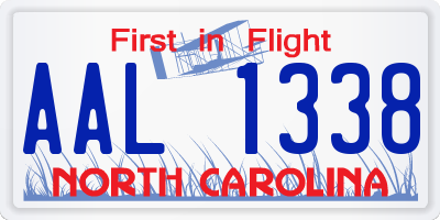 NC license plate AAL1338
