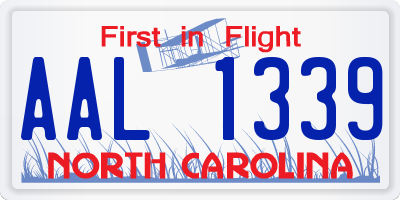 NC license plate AAL1339