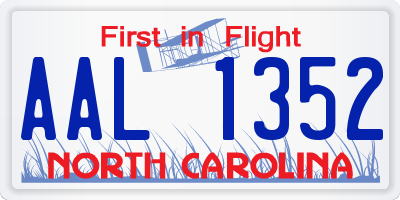 NC license plate AAL1352