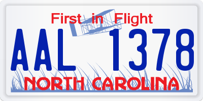 NC license plate AAL1378