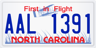 NC license plate AAL1391