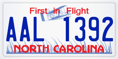 NC license plate AAL1392