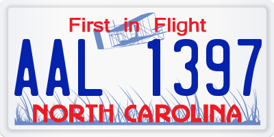 NC license plate AAL1397