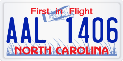 NC license plate AAL1406