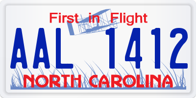 NC license plate AAL1412