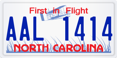 NC license plate AAL1414