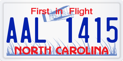 NC license plate AAL1415