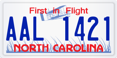 NC license plate AAL1421