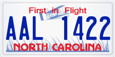 NC license plate AAL1422