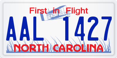 NC license plate AAL1427