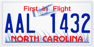 NC license plate AAL1432