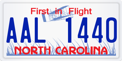 NC license plate AAL1440