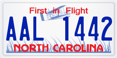 NC license plate AAL1442