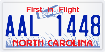NC license plate AAL1448