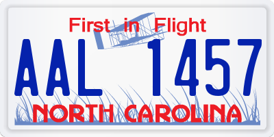 NC license plate AAL1457