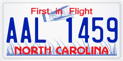 NC license plate AAL1459