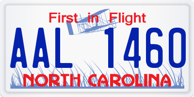 NC license plate AAL1460