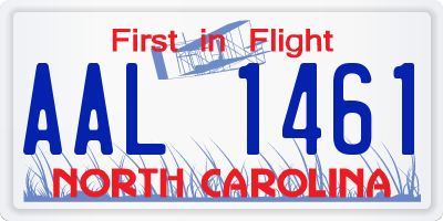 NC license plate AAL1461