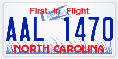 NC license plate AAL1470