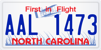 NC license plate AAL1473