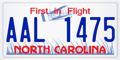 NC license plate AAL1475