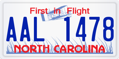 NC license plate AAL1478