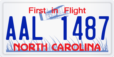 NC license plate AAL1487