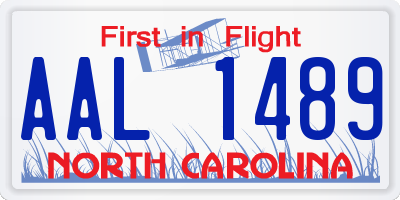 NC license plate AAL1489