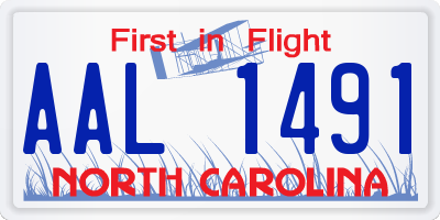 NC license plate AAL1491