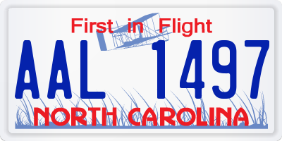 NC license plate AAL1497