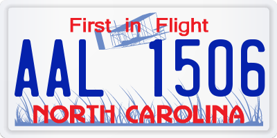 NC license plate AAL1506