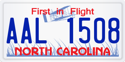 NC license plate AAL1508