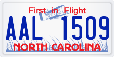 NC license plate AAL1509
