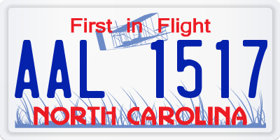 NC license plate AAL1517