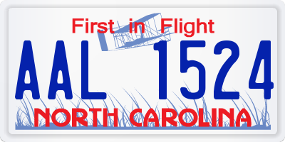 NC license plate AAL1524