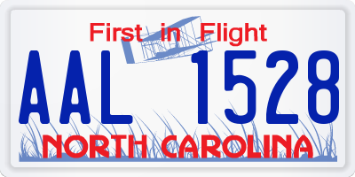 NC license plate AAL1528