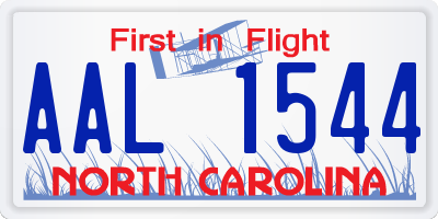 NC license plate AAL1544