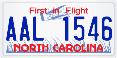 NC license plate AAL1546