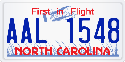 NC license plate AAL1548